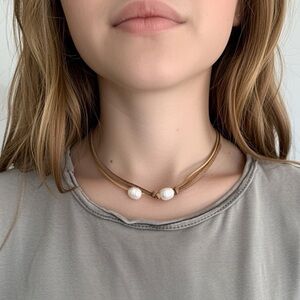 Elegant Pearl Choker Necklace Set